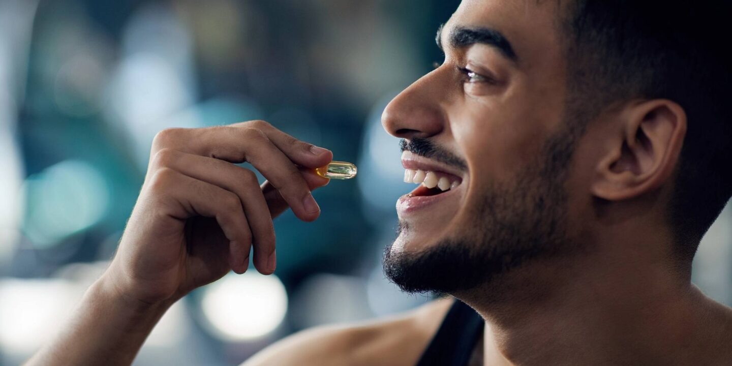 A man taking ashwagandha supplement