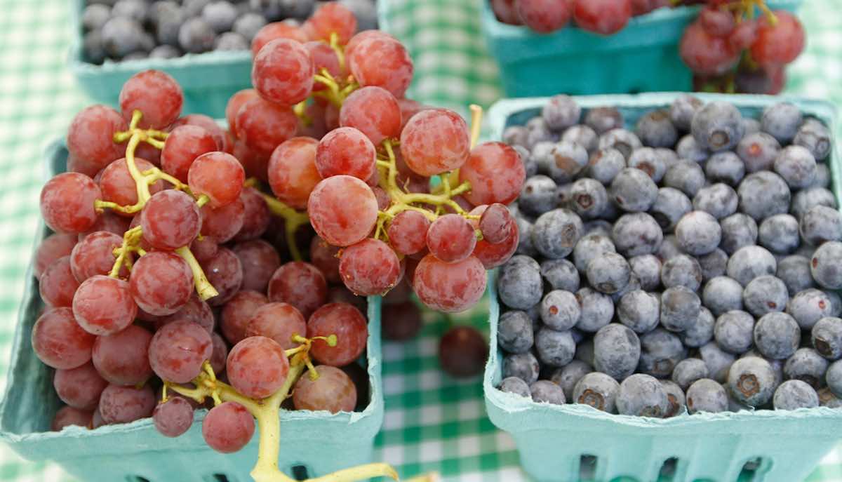 Grapes and blueberries