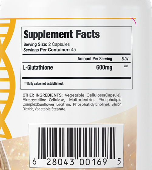 GenuinePurity Liposomal L-Glutathione Supplement Facts