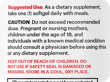 Suggested Use - GenuinePurity Omega 3