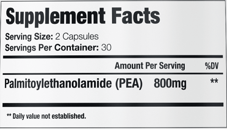 GenuinePurity PEA Supplement Facts