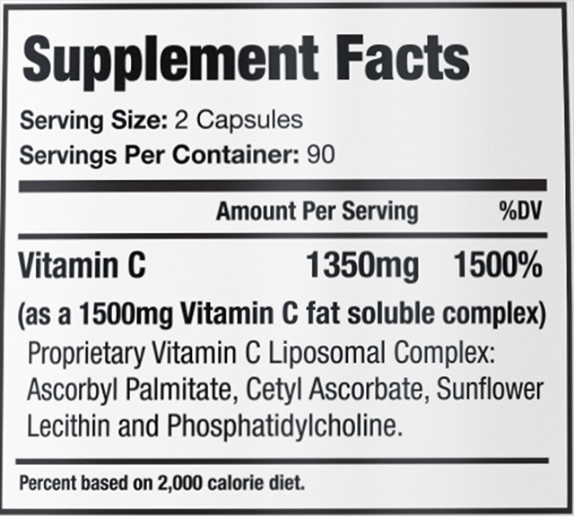 GenuinePurity Vitamin C Supplement Facts